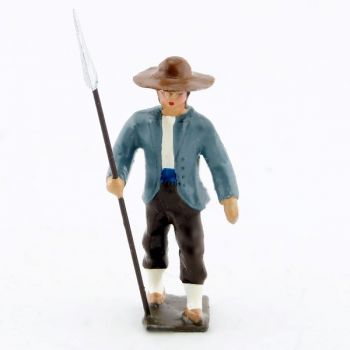 chouan marchant avec lance &agrave; la main