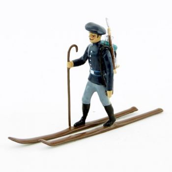 fantassin des chasseurs alpins en bleu horizon &agrave; skis