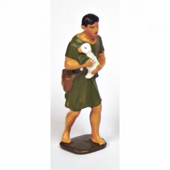 Berger avec mouton (grande cr&egrave;che ronde-bosse, h. 80 mm)