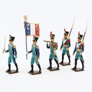 Canonniers Garde-C&ocirc;tes (1810-1813), ensemble de 5 figurines