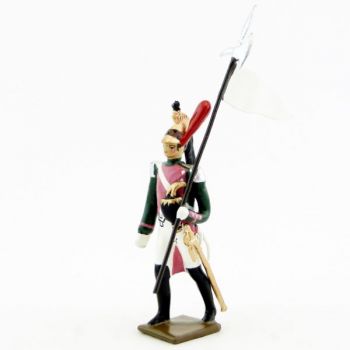 3e porte-aigle du 17&egrave;me rgt de dragons (dragons roses - 1812)