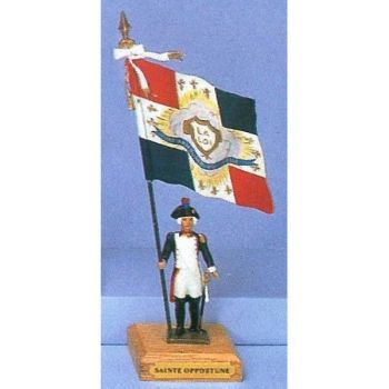 drapeau du District de Sainte Opportune sur socle bois