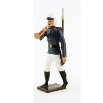 clairon de la l&eacute;gion tenue bleue (maroc) en tunique (1910)