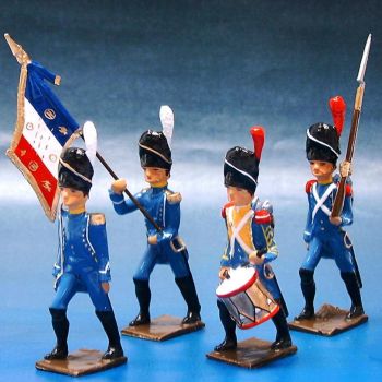 R&eacute;giment d'Isembourg, ensemble de 4 figurines