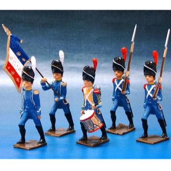 R&eacute;giment d'Isembourg, ensemble de 5 figurines