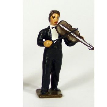 musicien de l'orchestre, debout, jouant du violon