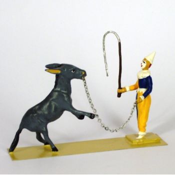 clown dresseur d'&acirc;ne (avec fouet)