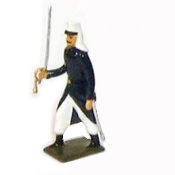 officier de la l&eacute;gion tenue bleue (maroc) en capote (1910)