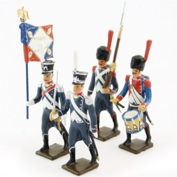 25e r&eacute;giment d'Infanterie l&eacute;g&egrave;re, ensemble de 4 figurines