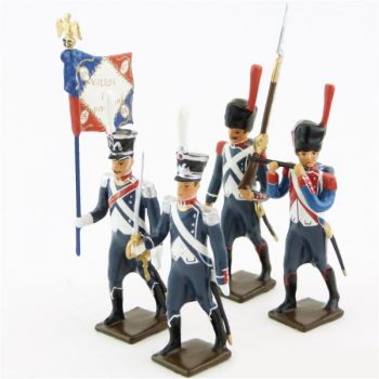 25e r&eacute;giment d'Infanterie l&eacute;g&egrave;re, ensemble de 4 figurines