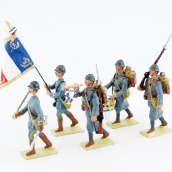 ensemble de 5 figurines de l&rsquo;Infanterie de ligne Bleu Horizon (collection LG)
