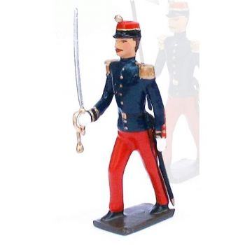 officier de l'infanterie de ligne en tunique, pantalon garance