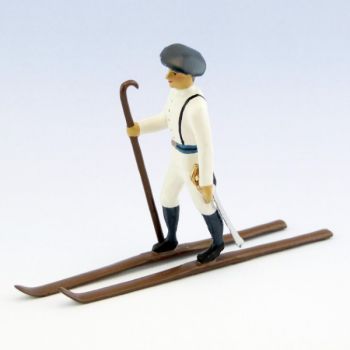 officier des chasseurs alpins en tenue d'hiver (blanc) &agrave; skis