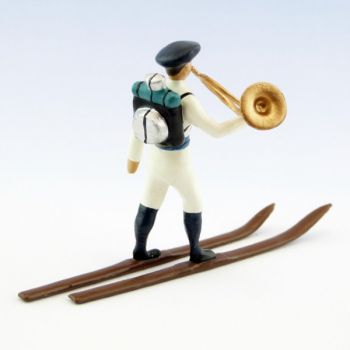 cor des chasseurs alpins en tenue d'hiver (blanc) à skis