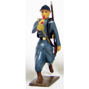 clairon de l'infanterie de ligne en capote b.h. &agrave; l'assaut