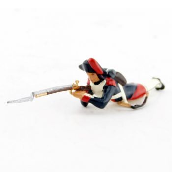 fantassin au feu de l'infanterie campagne d'Egypte (1799) couch&eacute;, fusil en joue