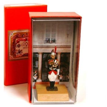 Trompette de la Garde R&eacute;publicaine au fixe en coffret de luxe (+ socle bois)