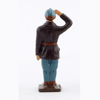 conducteur de char (bleu Horizon) saluant