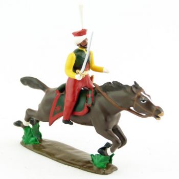 cavalier des Mameluks sur cheval au galop (marron)