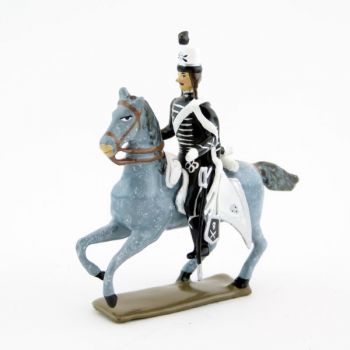 officier des hussards volontaires de la mort &agrave; cheval (1793)