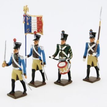 R&eacute;giment du Train, ensemble de 4 figurines