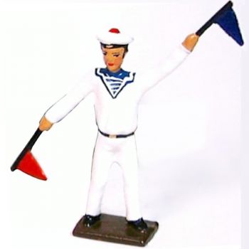 marin avec pavillons (s&eacute;maphore)