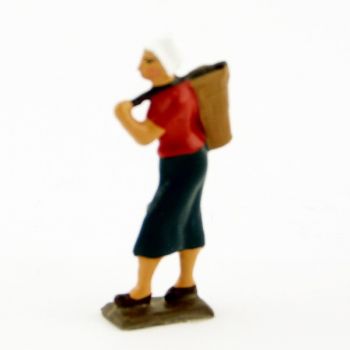 Pêcheuse en Rouge bleu pompier