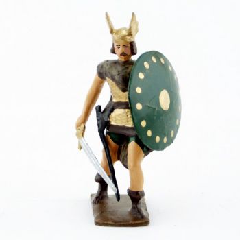 gaulois, casque ail&eacute;, avec &eacute;p&eacute;e et bouclier