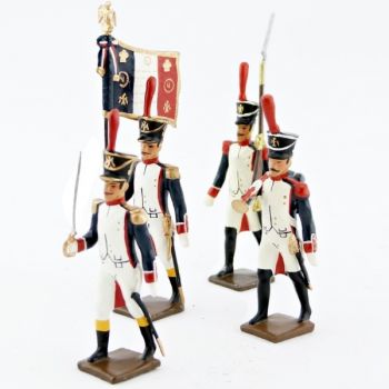 Fusiliers, &eacute;cole de Saint-Cyr (1812), ensemble de 4 figurines