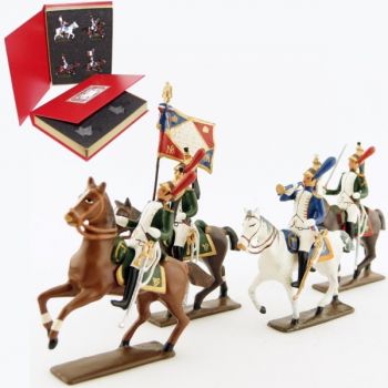 coffret de 4 cavaliers - Dragons de la garde ('dragons de l'imp&eacute;ratrice') &agrave; chev