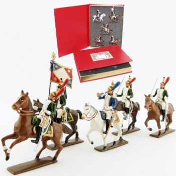 coffret de 5 cavaliers - Dragons de la garde ('dragons de l'imp&eacute;ratrice') &agrave; chev