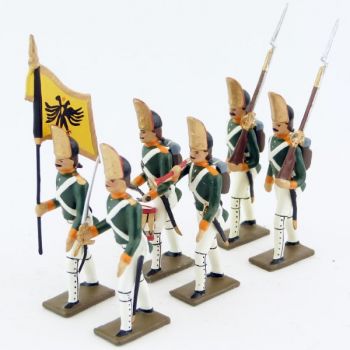 Grenadiers russes (r&eacute;giment Pavlovski) (1807), ensemble de 6 figurines