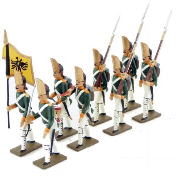 Grenadiers russes (r&eacute;giment Pavlovski) (1807), ensemble de 8 figurines