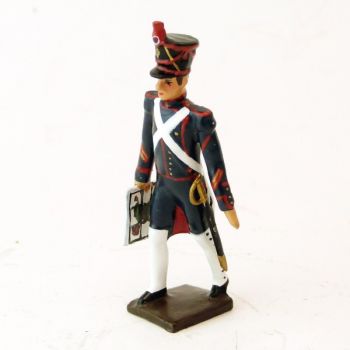 officier des artilleurs de la ligne, gu&ecirc;tres blanches, avec carte