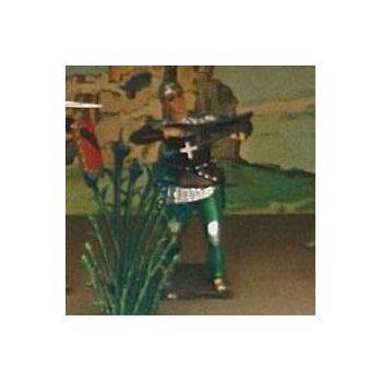 archer tirant &agrave; l'arbal&egrave;te, tunique marron sur cotte argent (8043-003)