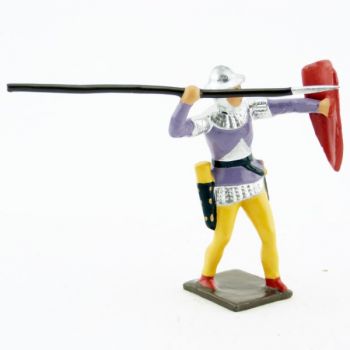 archer anglais avec lance en l'air et bouclier