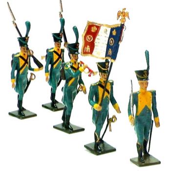 Infanterie l&eacute;g&egrave;re Hollandaise, ensemble de 5 figurines (sans coffret)