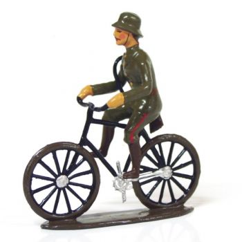 soldat prussien, casque acier (WW2), &agrave; bicyclette (0075 Cyc)