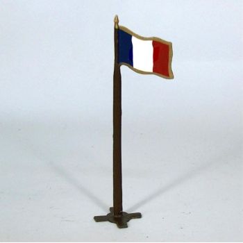 drapeau fran&ccedil;ais sur mat (h. 13,5 cm)