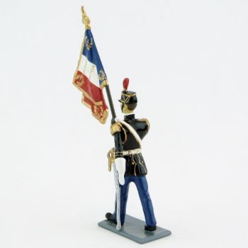 porte-drapeau de la Garde Républicaine au défilé