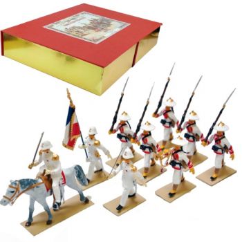 Tirailleurs Chinois, coffret de 9 figurines (1 Officier &agrave; cheval, 1 Officier, 1