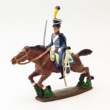 cavalier du 1er Hussards &agrave; la charge, sabre au c&ocirc;t&eacute;