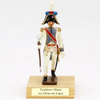 Tambour-Major du 33ème de Ligne sur socle bois