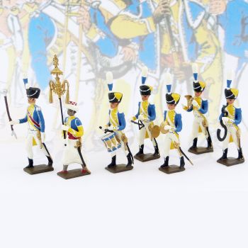 lot de 7 musiciens du 3e rgt de grenadiers (1 Tambour Major, 1 Chapeau chinois,