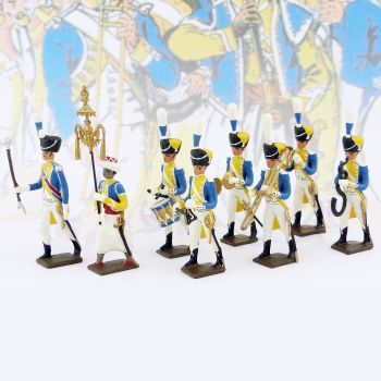 lot de 8 musiciens du 3e rgt de grenadiers (Tambour Major, Chapeau chinois, Tamb