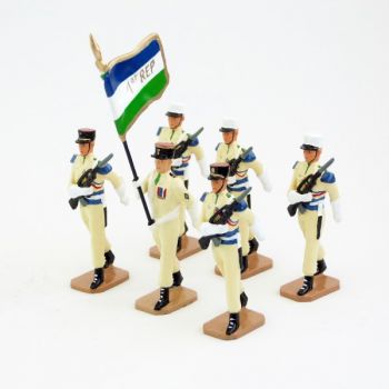 Garde au drapeau du 1er Royal Etranger de Patagonie (REP), ens. de 6 p. (S.E.A)