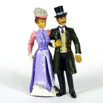 couple hommeetfemme Belle Epoque en vert et violet