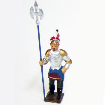 chevalier avec drapeau et bouclier