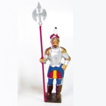 chevalier avec drapeau et bouclier