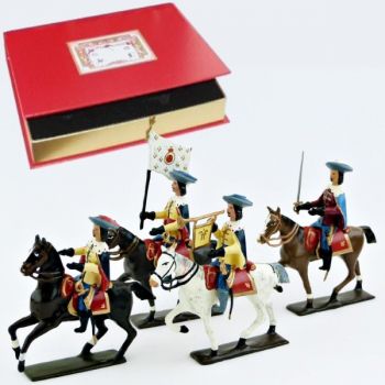 Gardes de Richelieu &agrave; cheval (1610), coffret de 4 cavaliers